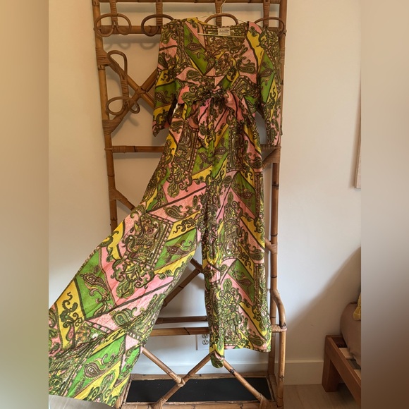 Dela-Ann Pants - Vintage Dela-Ann 70’s Silk Paisley Jumpsuit